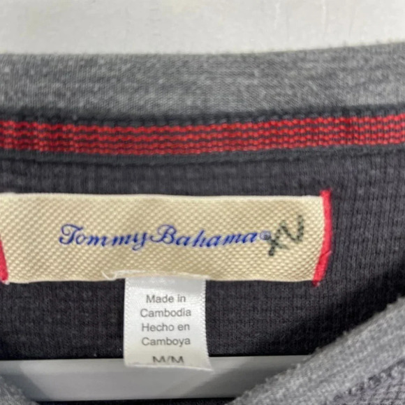 Tommy Bahama Sweater Gray Size M Long Sleeve Thermal - Picture 4 of 7